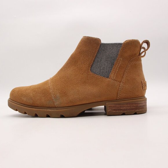 Sorel Emelie III Tawny Buff/Gum 2 Women's 8 Chelsea Waterproof Pull On Boots - Picture 4 of 11